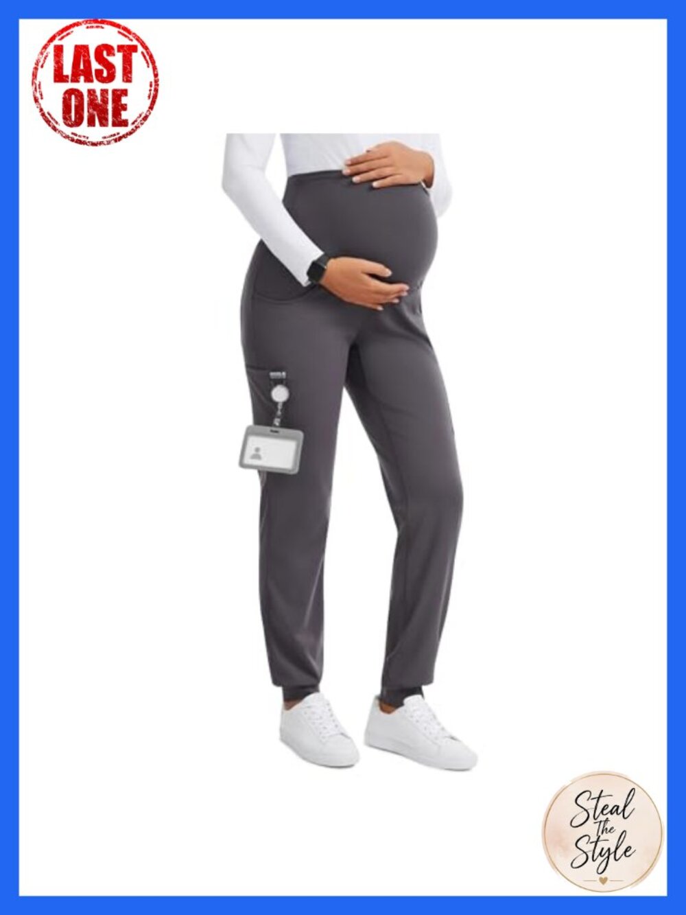 Womens Maternity Scrub Joggers Nylon Spandex Jogger Medical Work Pants